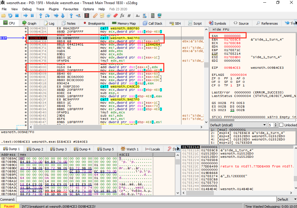Breakpoint Triggered From Income
