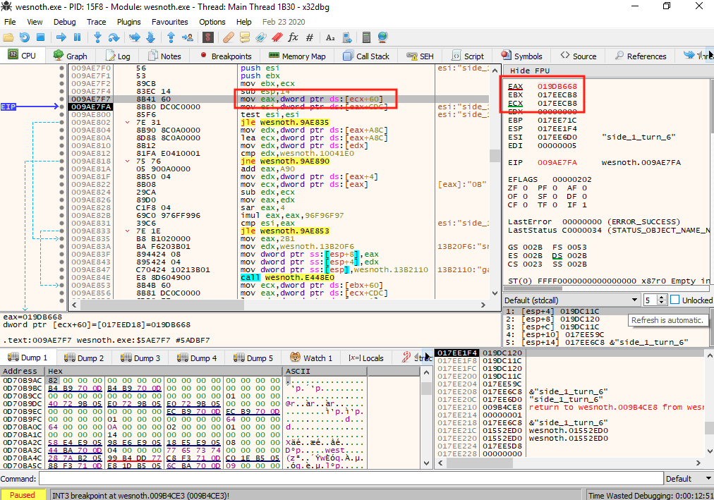 Breakpoint Triggered From Income
