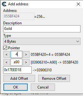 Cheat Engine's Add Address Manually Feature