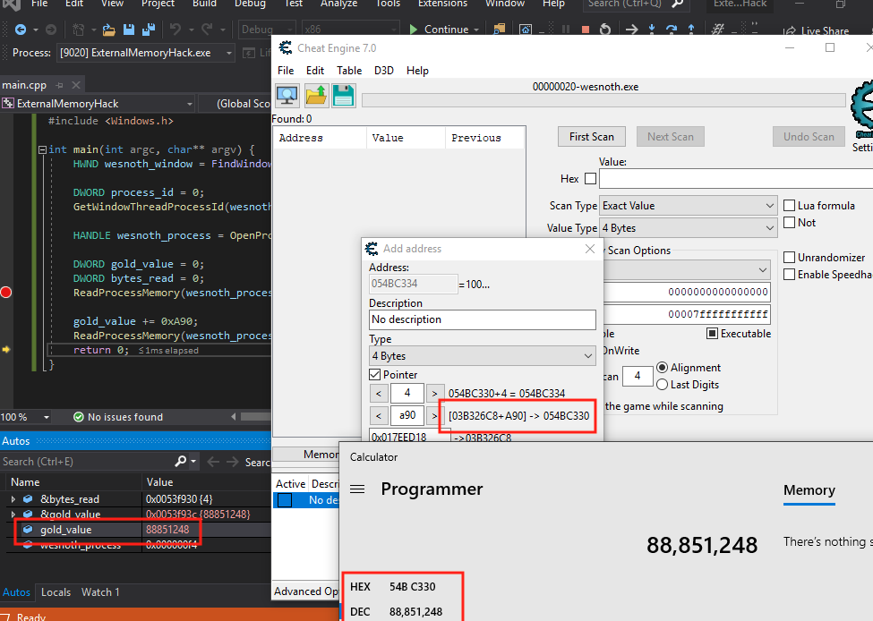ReadProcessMemory and Cheat Engine