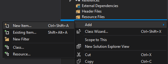 Visual Studio Add File
