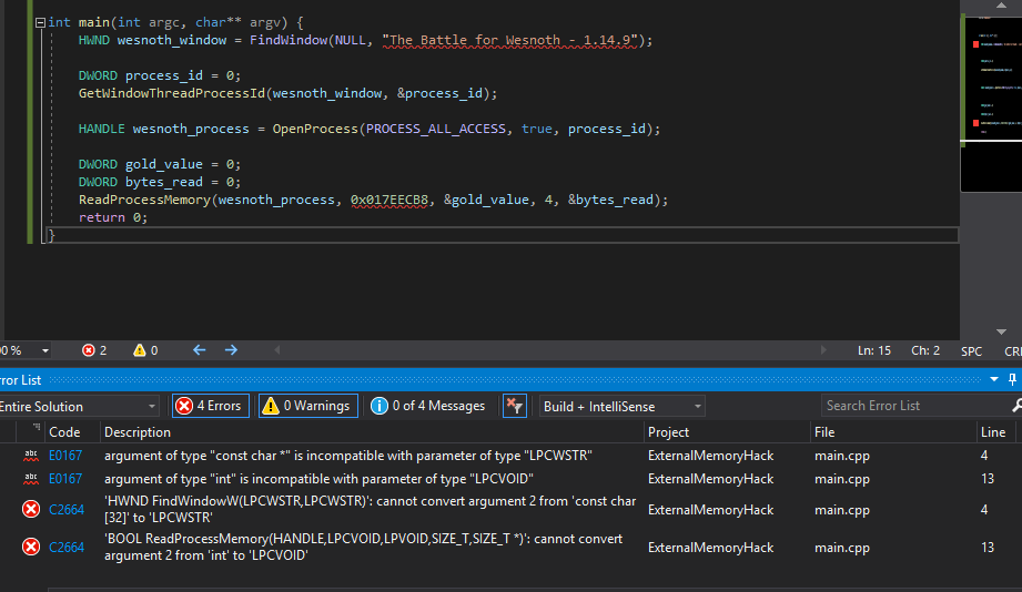 Project Errors