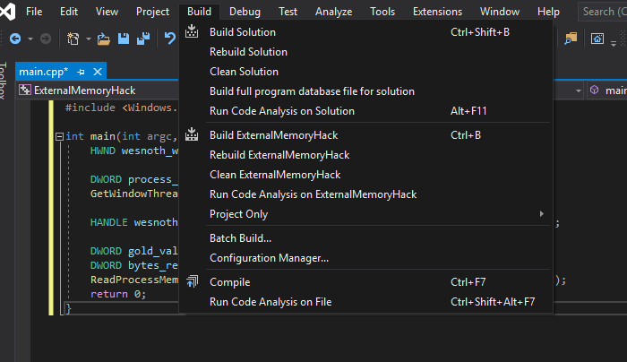 Build Menu