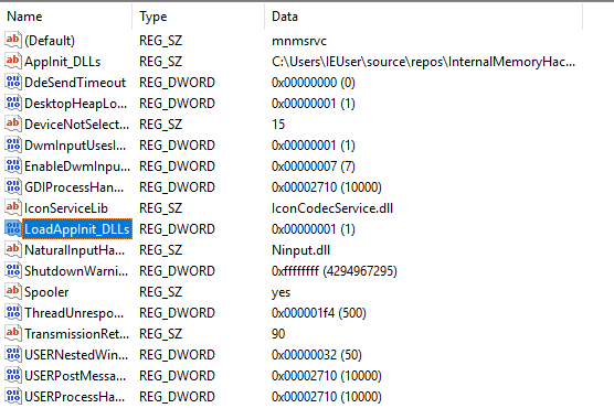 AppInit_DLL registry entry