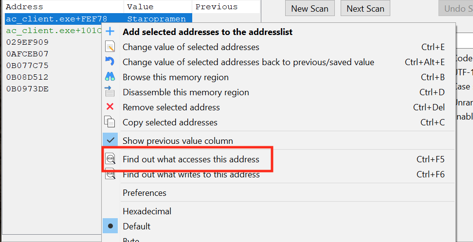 Cheat Engine Find Out What Accesses This Address Feature