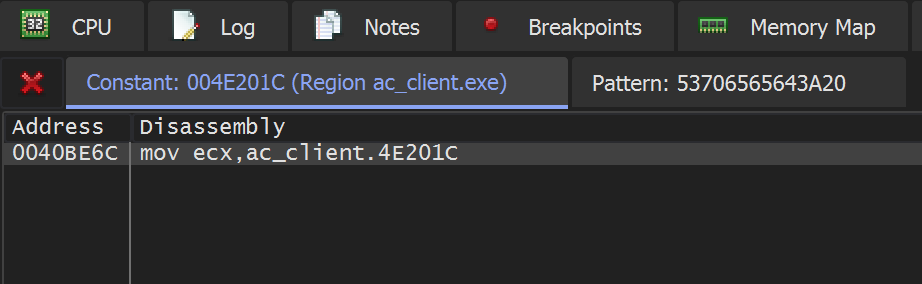 Finding References to a Pattern