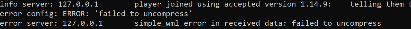 Wesnoth Server Message