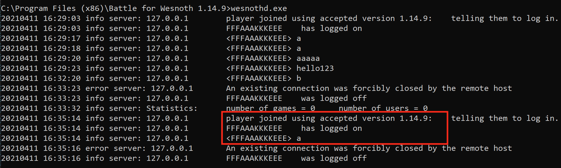 Wesnoth Chat Messages
